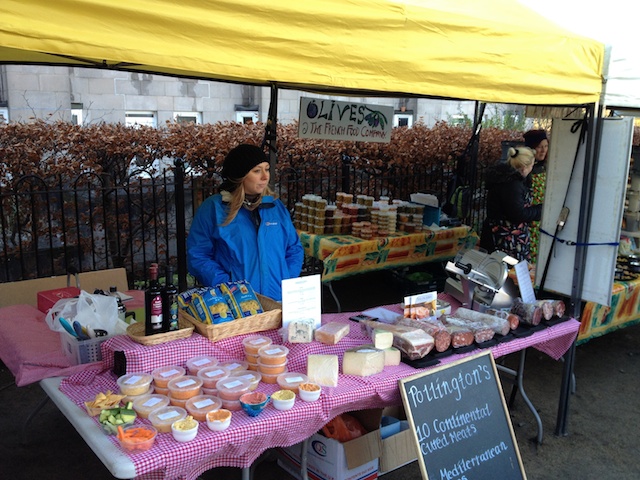 An artisan food stall at Stockbridge Market in Edinburgh